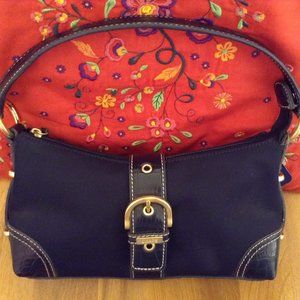 Navy Blue Handbag Pocketbook Purse Gold Hardware Brand New With Tags